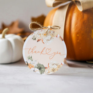 Etiquetas Para Recuerdos Caída en el amor Calabaza Ronda de Baby Shower de