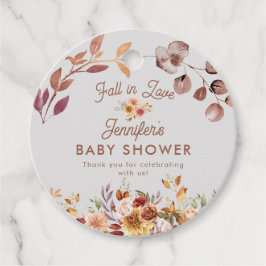 Etiquetas Para Recuerdos Caída floral en amor a favor de Baby Shower