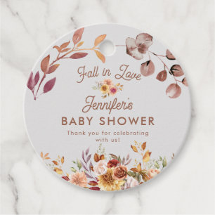 Etiquetas Para Recuerdos Caída floral en amor a favor de Baby Shower