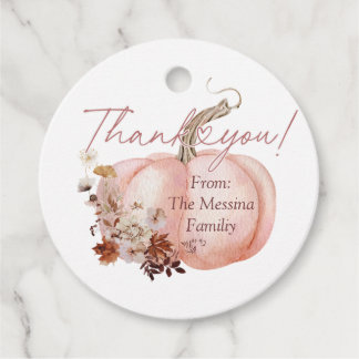 Etiquetas Para Recuerdos Caída Flores Silvestres Calabaza Rosa Gracias Etiq