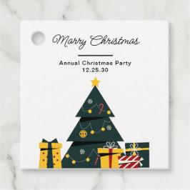 Etiquetas Para Recuerdos Caja de regalo de árbol de Navidad simple y elegan