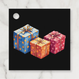 Etiquetas Para Recuerdos Cajas de regalo ilustración acuarela cuadrada