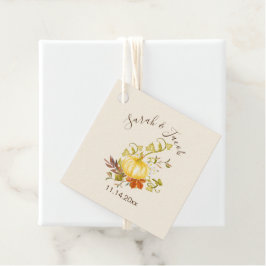 Etiquetas Para Recuerdos Calabaza acuática otoño y Boda de hojas