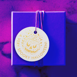 Etiquetas Para Recuerdos Calabaza de terror de Halloween Jack O Lantern esp