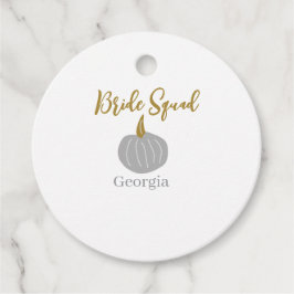 Etiquetas Para Recuerdos Calabaza dorada gris novia moderna squad otoño 
