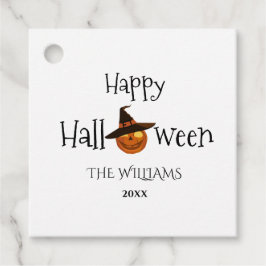 Etiquetas Para Recuerdos Calabaza feliz Halloween personalizada