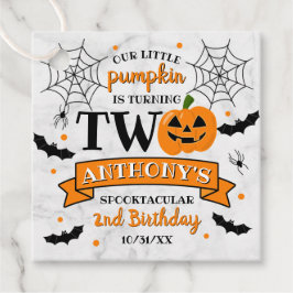 Etiquetas Para Recuerdos Calabaza pequeña cumple dos años de Halloween