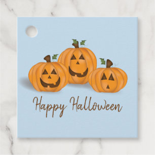 Etiquetas Para Recuerdos Calabazas Jack O Lantern felices y sonrientes Etiq