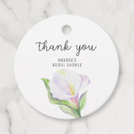 Etiquetas Para Recuerdos Calas blancas - agradecimiento por la despedida de