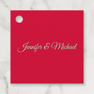 Etiquetas Para Recuerdos Caligrafía Chic Elegante Rojo Cereza Personalizado