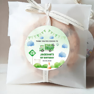 Etiquetas Para Recuerdos Camión basura de basura Fiesta de cumpleaños 1