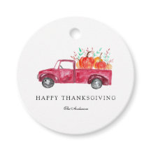 Camión Rojo Feliz Día de Acción de Gracias Caída C