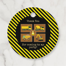 Etiquetas Para Recuerdos Camiones de construcción |Año en la fiesta de cump