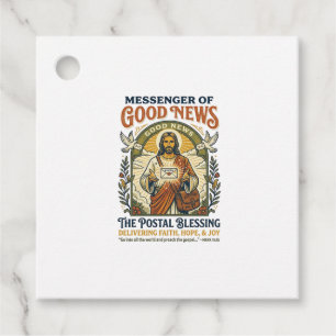 Etiquetas Para Recuerdos Camiseta de entrega de trabajador postal de Jesús