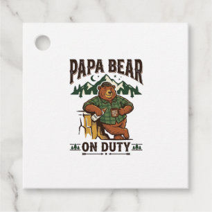 Etiquetas Para Recuerdos Camiseta del Día del Padre Papá Oso de Servicio Cu