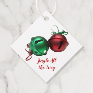 Etiquetas Para Recuerdos Campanas de jingle rojas y verdes
