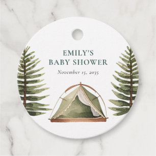 Etiquetas Para Recuerdos Camping Forest Watercolor Baby Shower