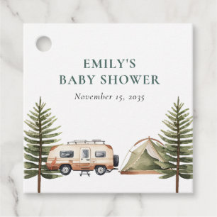 Etiquetas Para Recuerdos Camping Forest Watercolor Baby Shower