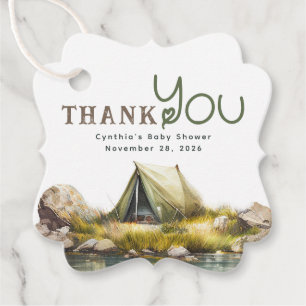Etiquetas Para Recuerdos Camping Tent Wild Nature Scene Gracias Boda