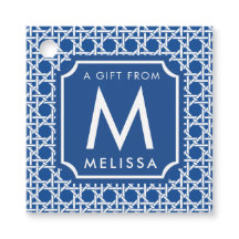 Caña azul y blanca | Ratán | Monograma