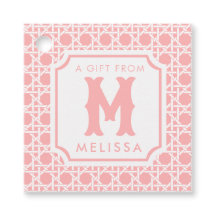 Caña rosa y blanca | Ratán | Monograma