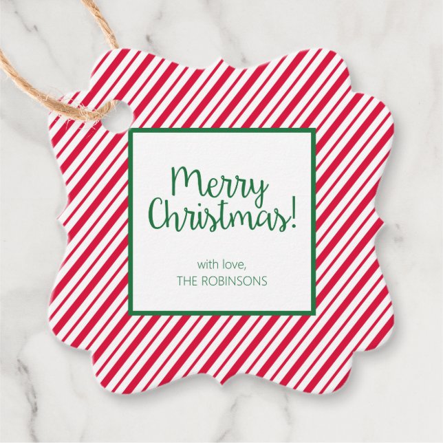 Etiquetas Para Recuerdos Candy Cane Strike (Anverso)