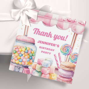 Etiquetas Para Recuerdos Candy Land Retro Dulces rosados Chica Fiesta de cu
