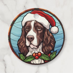 Etiquetas Para Recuerdos Canelón Inglés Springer Vidrio Pintado Navidad