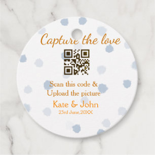 Etiquetas Para Recuerdos Captura el amor añade escaneo QR subir imagen azul