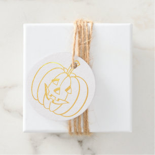 Etiquetas Para Recuerdos Cara de calabaza Jack o’ Lantern graciosa y linda 