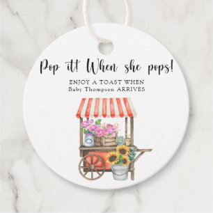 Etiquetas Para Recuerdos Carrito de flores ducha bebé - ¡Pop! ¡Cuando ella