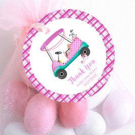 Etiquetas Para Recuerdos Carro de golf rosa El bebé suministra Baby Shower 
