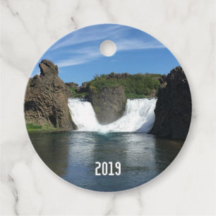 Etiquetas Para Recuerdos Cascada de agua de Islandia -