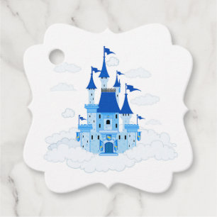 Etiquetas Para Recuerdos Castillo Princesa Azul personalizado