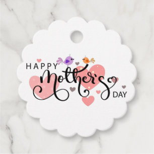 Etiquetas Para Recuerdos Celebración Feliz día de la madre con corazones am