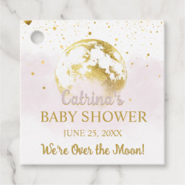 Etiquetas Para Recuerdos Celestial rosa sobre la luna y Baby Shower estrell