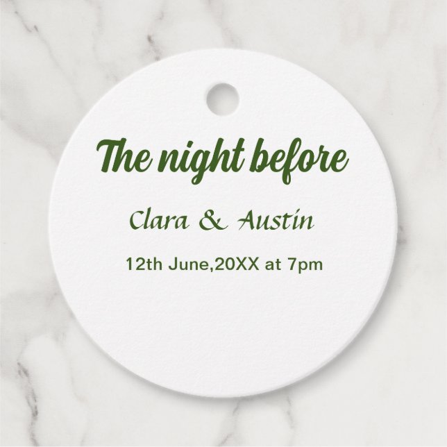 Etiquetas Para Recuerdos cena de ensayo la noche anterior simple mínimo m (Anverso)