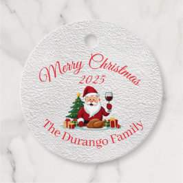 Etiquetas Para Recuerdos Cena de Navidad de Santa Claus Feliz Personalizabl