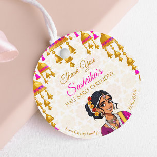 Etiquetas Para Recuerdos Ceremonia de media sari lindo regalo de chica indi