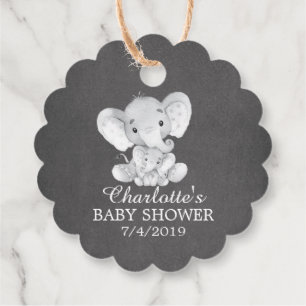 Etiquetas Para Recuerdos Chalkboard Sweet Elephant Baby Shower Favft