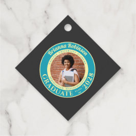 Etiquetas Para Recuerdos Charcoal Photo Modern Graduation Party Thank You