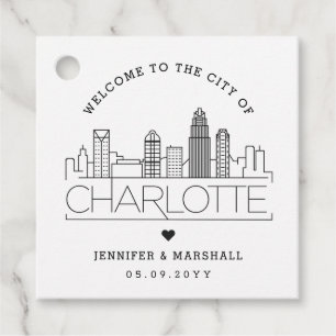 Etiquetas Para Recuerdos Charlotte Skyline Boda Bienvenido Favor