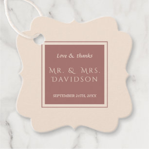 Etiquetas Para Recuerdos Charm Ivory Darle Peach Frame Typography Boda