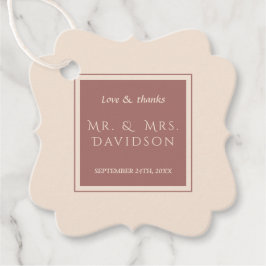 Etiquetas Para Recuerdos Charm Ivory Darle Peach Frame Typography Boda
