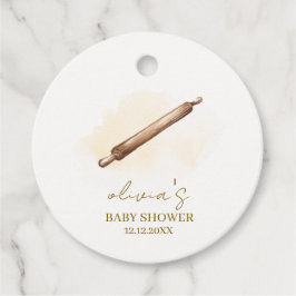 Etiquetas Para Recuerdos Chef Neutral de pastelería Minimalista Baby Shower