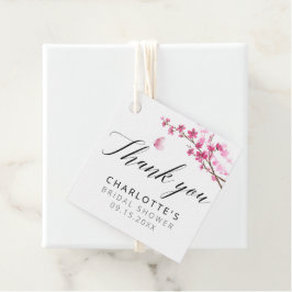 Etiquetas Para Recuerdos Cherry Blossom Calligraphy Pink Gracias