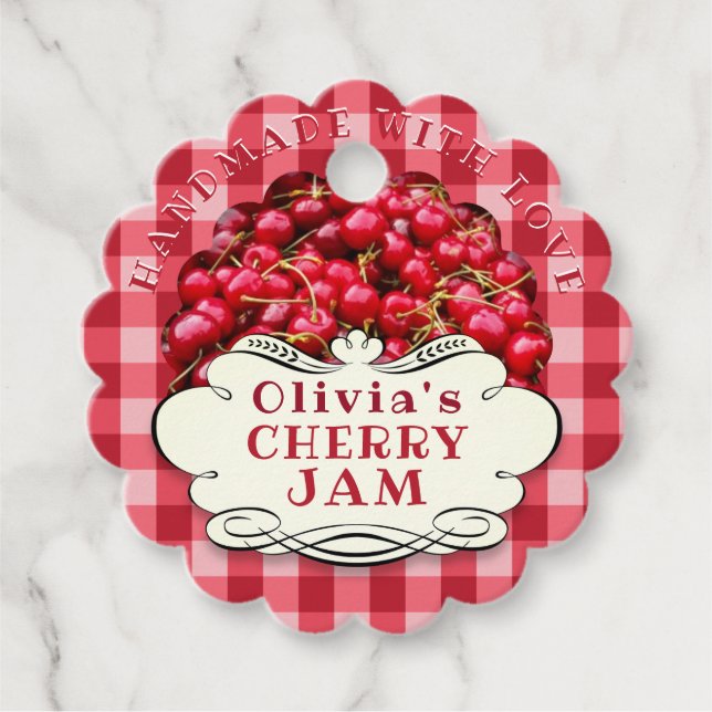 Etiquetas Para Recuerdos Cherry Jam (Anverso)