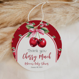 Etiquetas Para Recuerdos Cherry Red Coquette Bow Chica Baby Shower