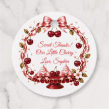 Cherry Ribbon Baby Shower  Lazo de Satín Rosa Cere