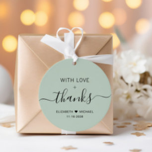 Etiquetas Para Recuerdos Chic Agradecimiento de Boda Verde Sage